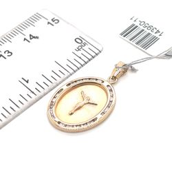 14kt Gold Tri Color Pendant Jesus With Czs 1.60grams 143950 11