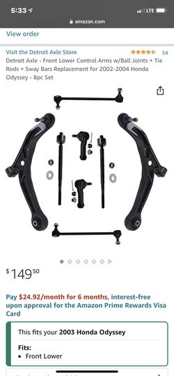 2002-2004 Detroit Axle - Front Lower Control Arms w/Ball Joints + Tie Rods + Sway Bars