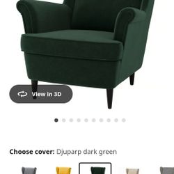 Chase IKEA Dark Green Lounge Winged 399 Original Chair 