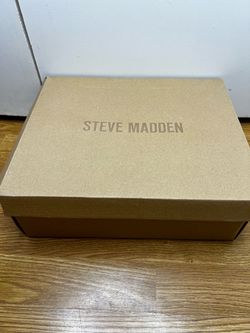 Steve Madden black satin- look platform block heel  anckle strap  6.5