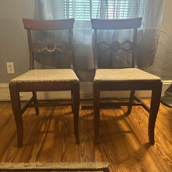 pair of upholstered dining chairs