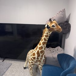 Melissa & Doug Giant Giraffe Stuffed Animal, Lifelike Plush Toy Stands Over 4-Feet Tall, Surface Was