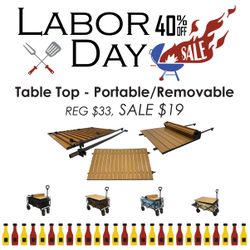 Table Top for wagons - Portable/Removable, Price Drop: 40% off