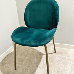 Modern Velvet Accent Chair – Teal with Gold Legs