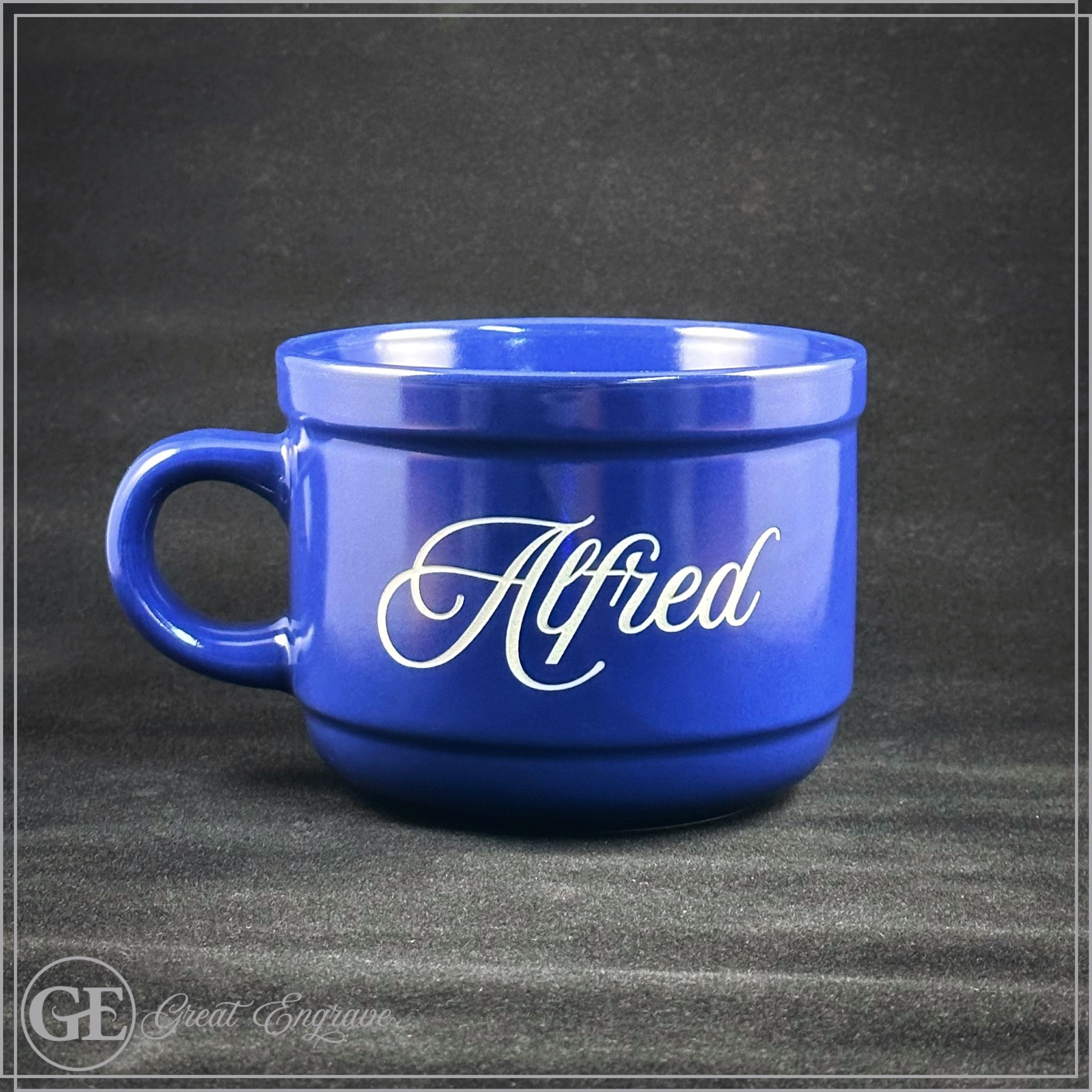 Custom Blue 22oz Ceramic Soup Bowl Mug