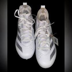 Adidas Adizero Impact.2 K Football Cleats White/Gray Size 5.5  Boys Girls Kids