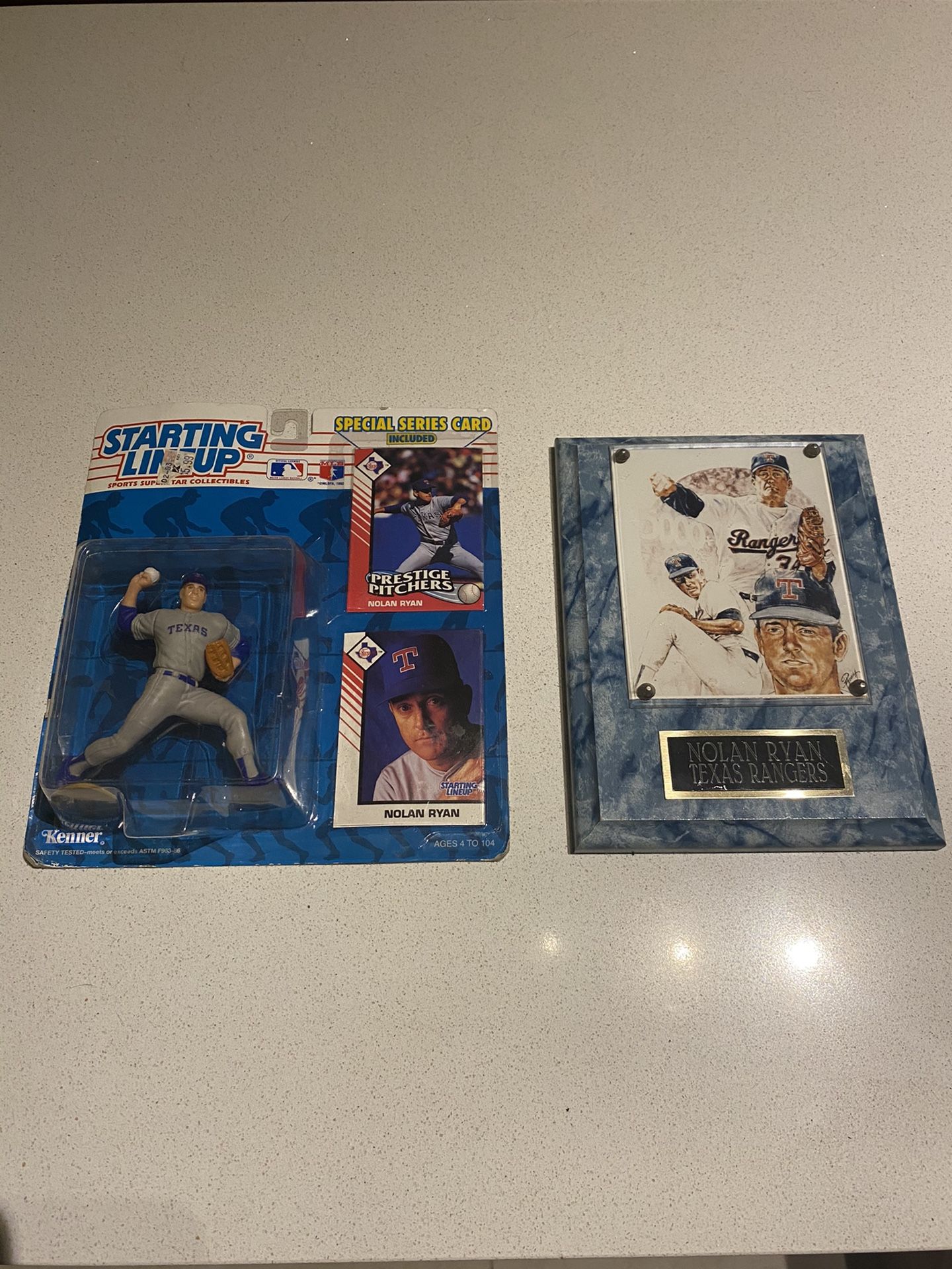 Nolan Ryan plaque and Action Figure