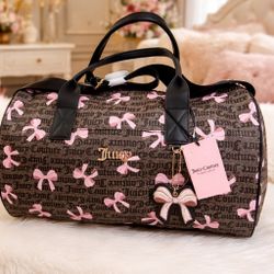 Juicy Couture Pink Bow Barrel Bag – Cute & Rare!