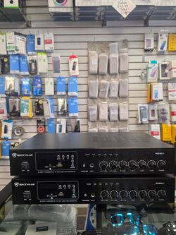 Rockville RCS80-1, a 60-watt commercial amplifier and Bluetooth receiver each