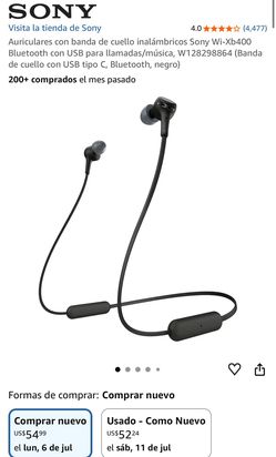 Sony WI-XB400 Wireless Bluetooth Neckband Headphones with USB for Calls/Music, W1(contact info removed)4 (Neckband with USB Type-C, Bluetooth, Black)
