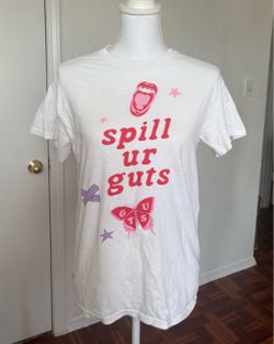 Olivia Rodrigo women’s “spill ur guts” white graphic tee size medium