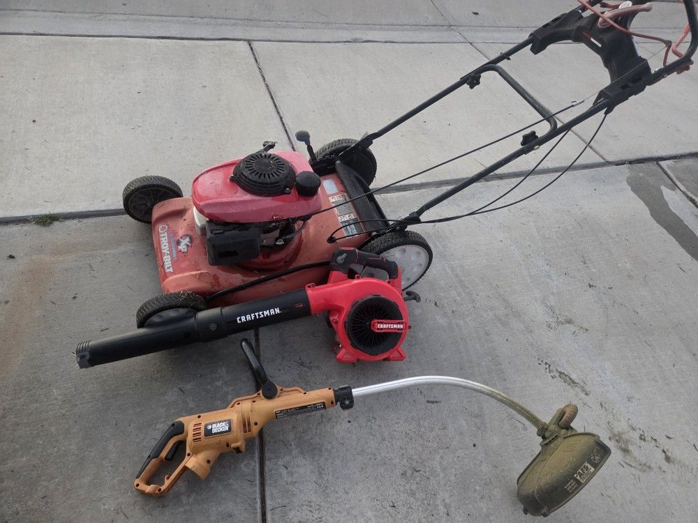 Lawn Mower And Gardening Bundle