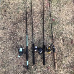 Fishing Rods, Reels And Tackle Box