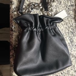  Drawstring Crossbody Handbag Black Purse 