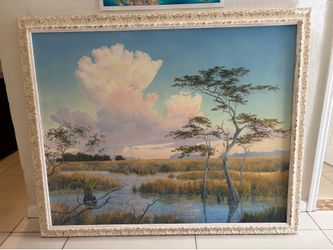 Phil Capen (American, b. 1940) painting "Noon in the Florida Everglades"