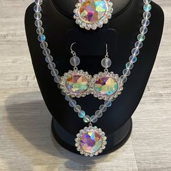 Moonstone Necklace, Bracelet, Earrings 