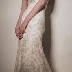 2 Wedding Dresses Size 12/14, Veil, Shoes, Clutch $400