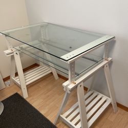 Glass Desk With Chair 
