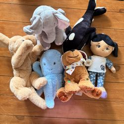 6 medium random plushies 