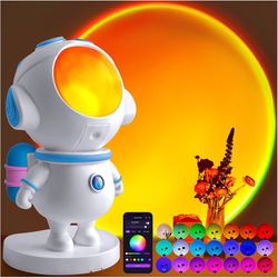 XEBKOR Astronaut Sunset Lamp,720° Magnetic Rotating RGB LED Night Light 16M Colors Smart APP Control,Aesthetic Room Decor & Mood Lighting,Unique Space