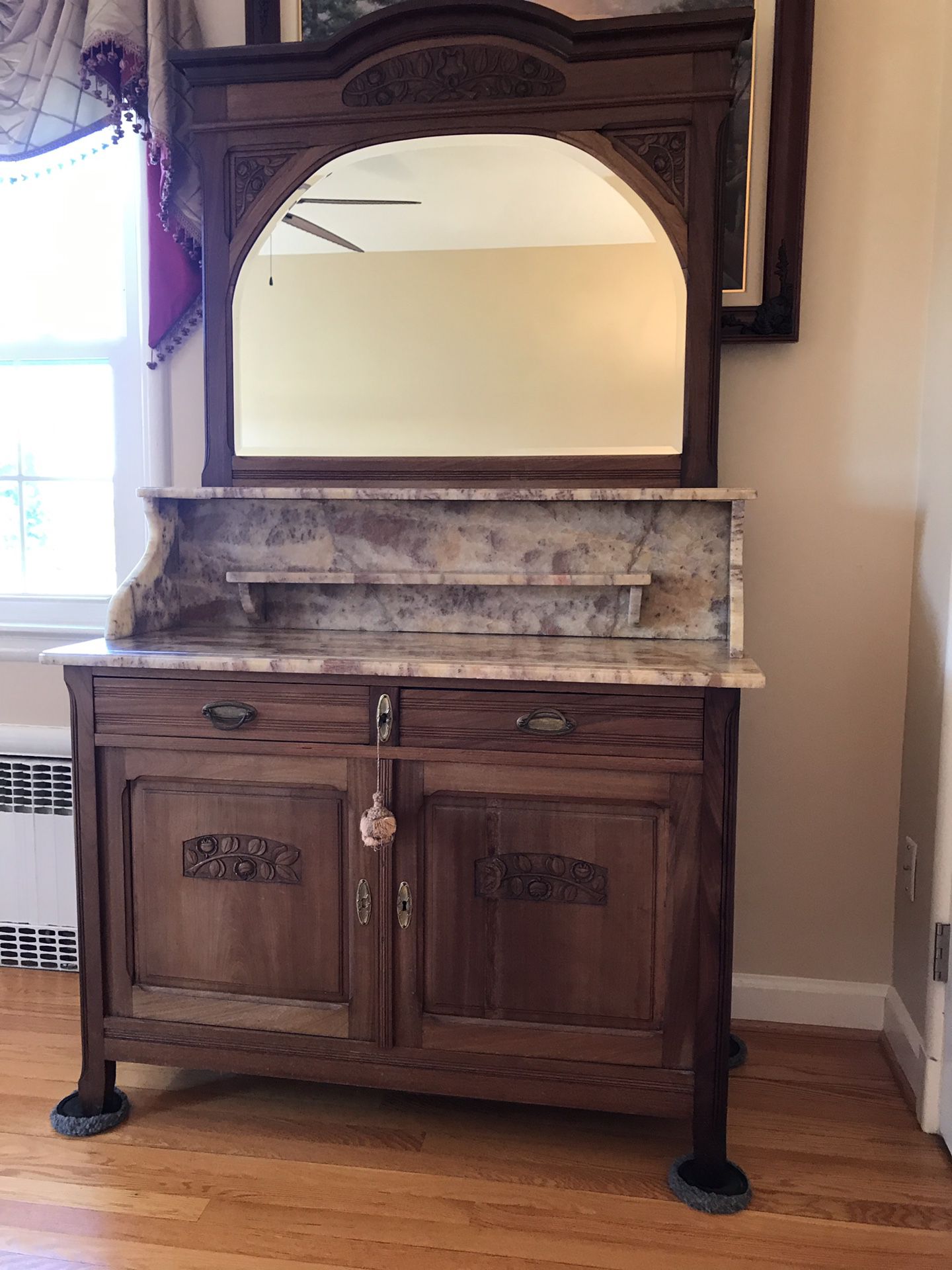 Absolutely Beautiful Antique Hutch with Alabaster top.