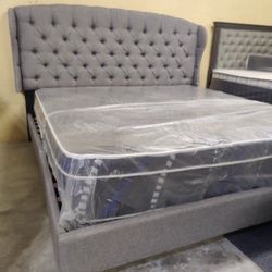 King Size Bed Frame And A Mattress (Available For Same Day Pick Up/Delivery)