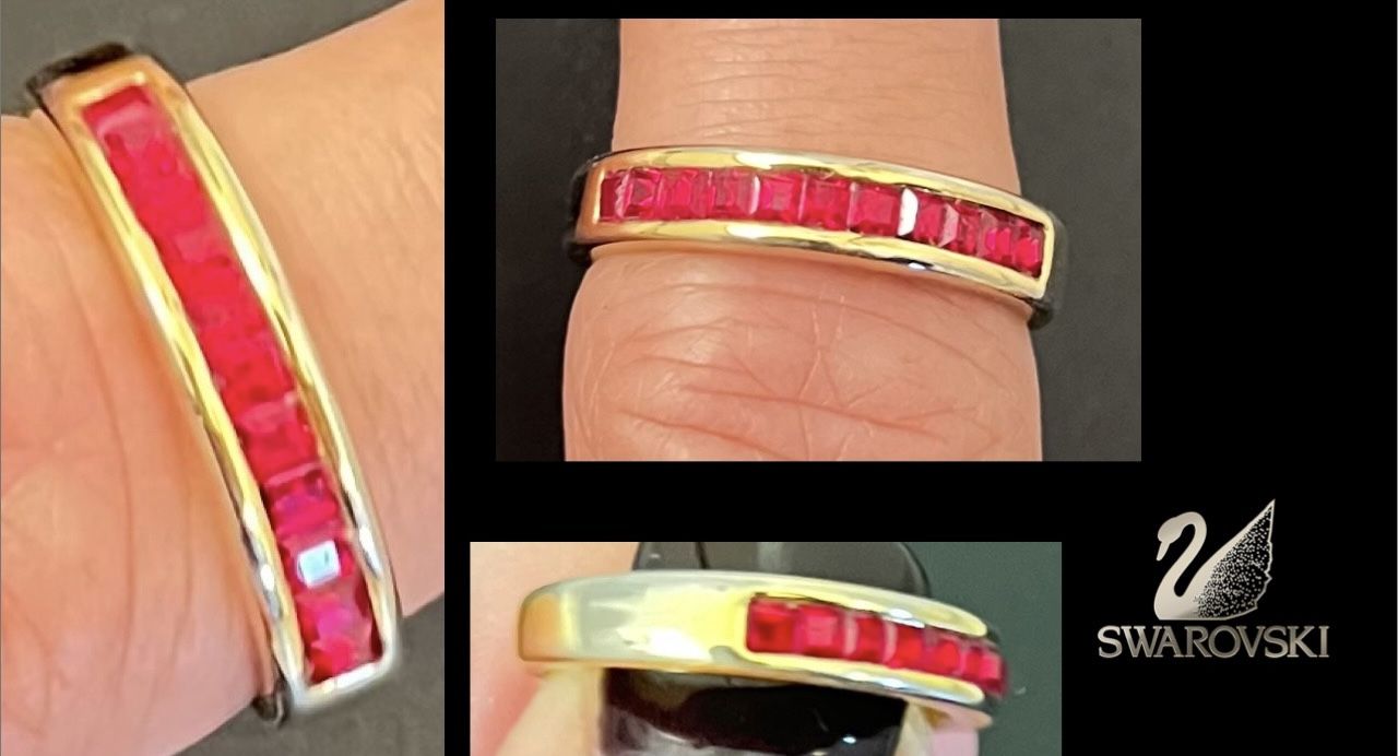 Swarovski ruby ring Vintage