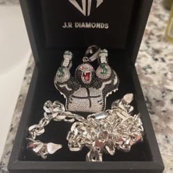 ICE. Sterling Silver Chain. Real Stones. Price OBO