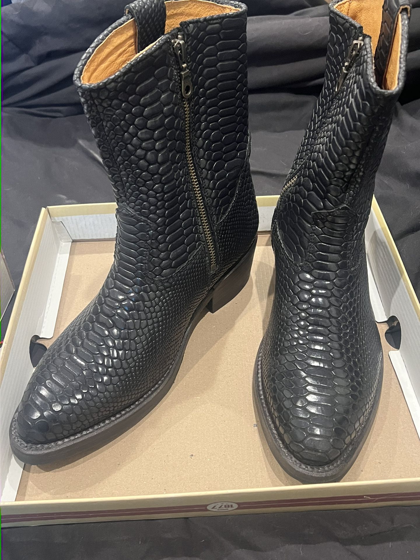 SANTA ROSA BRAND X SNAKE OIL PROVISIONS HEARTBREAKER BOOT BLACK SNAKE