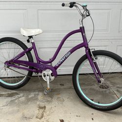 Beautiful Purple Electra Townie Aluminum Frame Fat Tire 3 Speed Comfort Cruiser