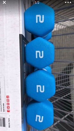 New 2 lb paired dumbbell, blue only 2 not 4