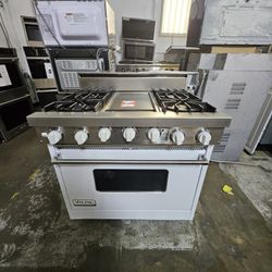 36" VIKING DUAL FUEL WHITE RANGE 