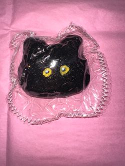 taba squishy silly black cat head