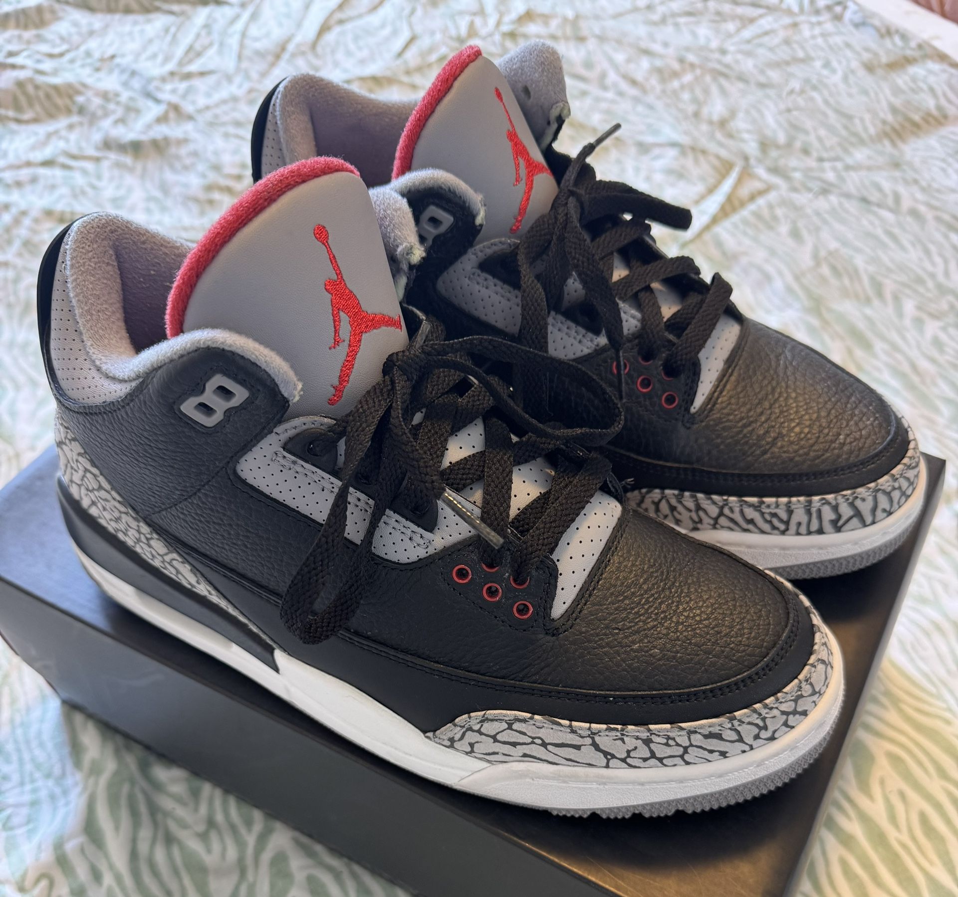 Nike Air Jordan 3 Size 8.5 Black Cement Men Used Retro 854262-001 2018