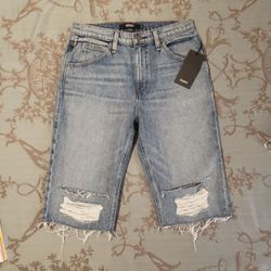 Hudson Sloane Long Cut Off Blue Jean Shorts Size 25