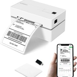 Bluetooth Thermal Shipping Label Printer, 4x6 Portable Thermal Address Label Printer for Small Business, Compatible with iPhone,Android,Windows,Mac–Wo
