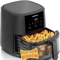 Chefman TurboTouch Easy View Air Fryer, The Most Convenient And Healthy Way To Cook Oil-Free, Watch Food Cook To Crispy And Low-Calorie Finish Through