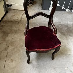Antique Walnut Solid Wood Chair 