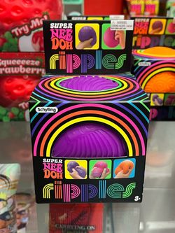 Super NeeDoh Ripples in Green, Pink, Purple And Orange Large Nee Doh Squishy