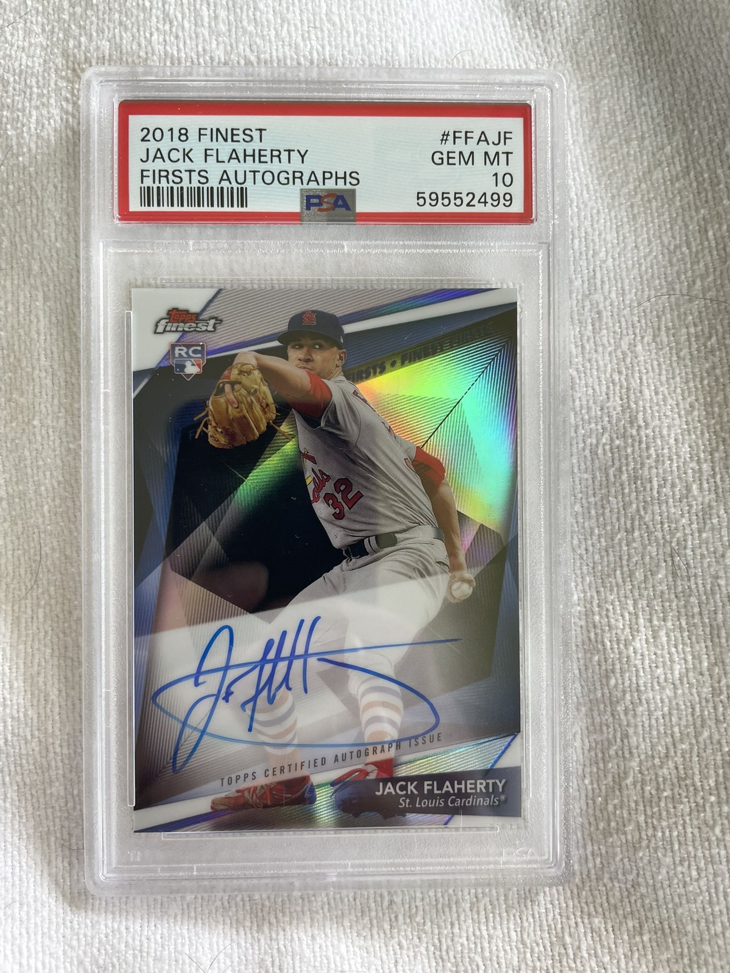 2018 Finest Jack Flaherty Firsts Autographs #FFAJF PSA 10
