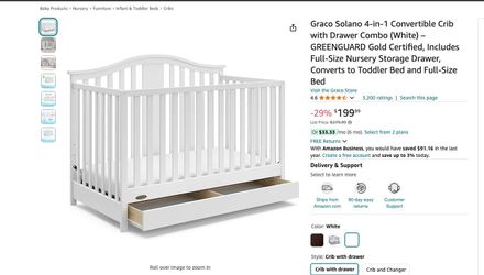 Graco Solano 4-in-1 Convertible Crib in box