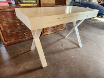 White Lacquer X-frame Desk or Vanity