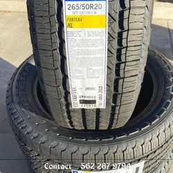 "265/50r20 goodyear fortera HL set of new tires set de llantas nuevas 
"
