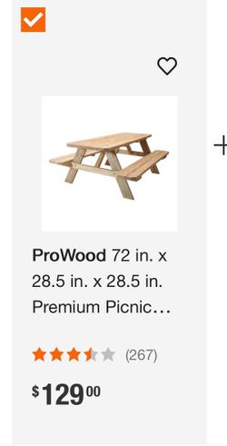 HomeDepot picnic table