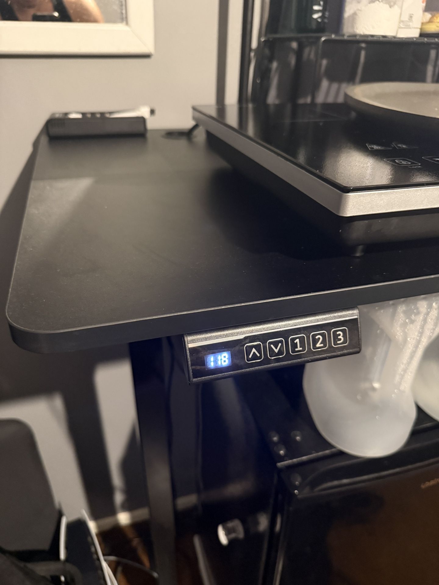 Standing Adjustable Height Desk, Electric 40 × 24 Inch Sit to Stand Up Rising Computer Gaming Table with 3 Memory Presets (I hav 2 tables) + 2 Free La