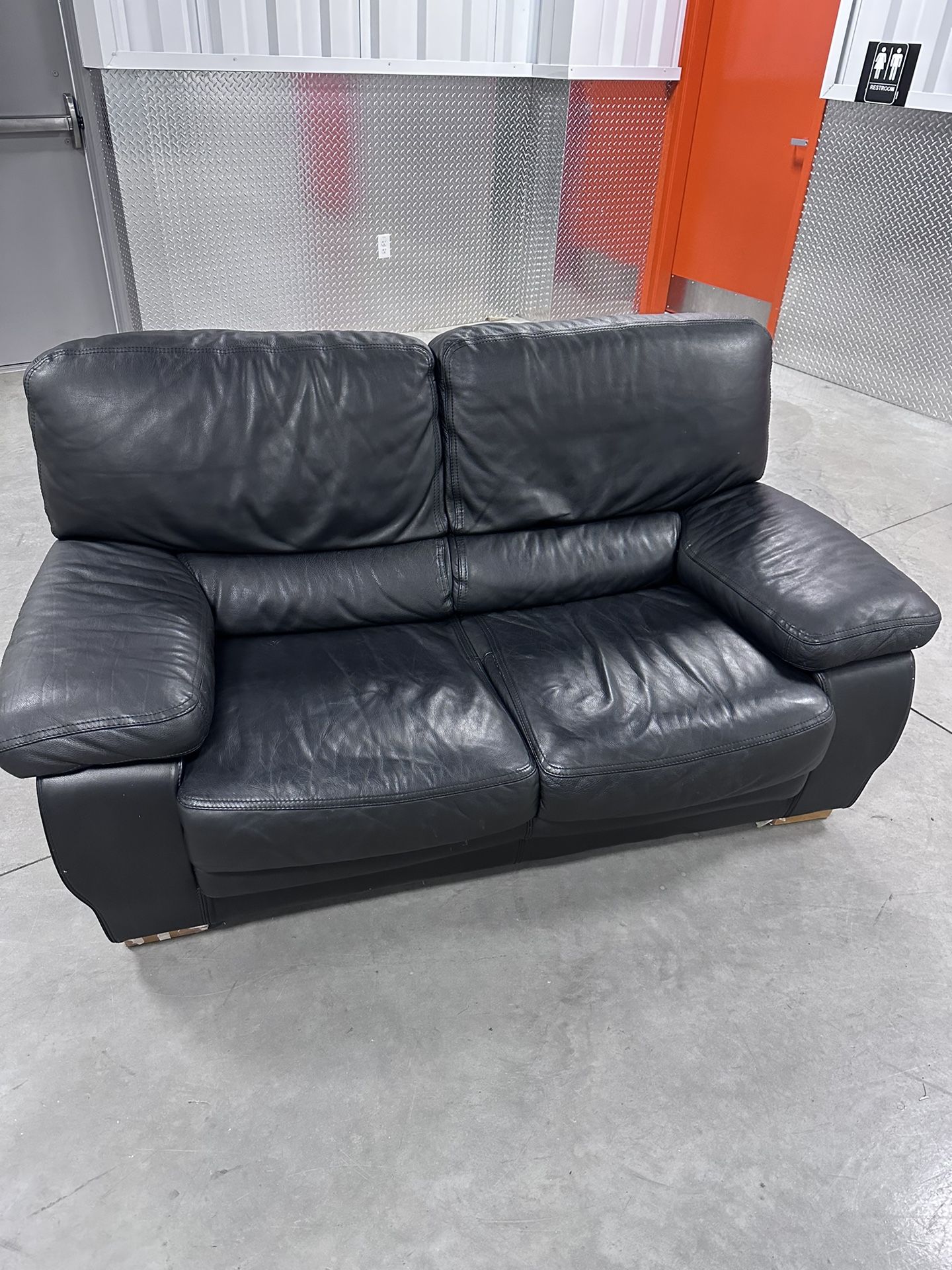 Black Leather Loveseat