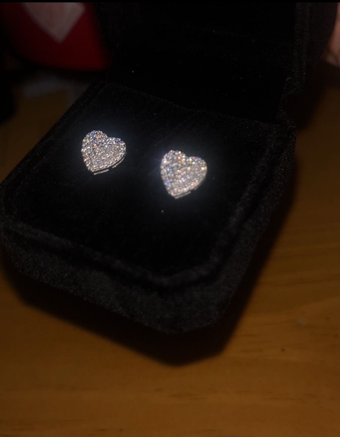 1-Carat Moissanite Triple Layer Heart Earrings in 925S Silver Womens