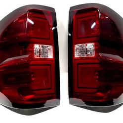Tail Lights For 2014-2019 Silverado Sierra LED Tube Tail Lights Brake Reverse Lamps Red Lens