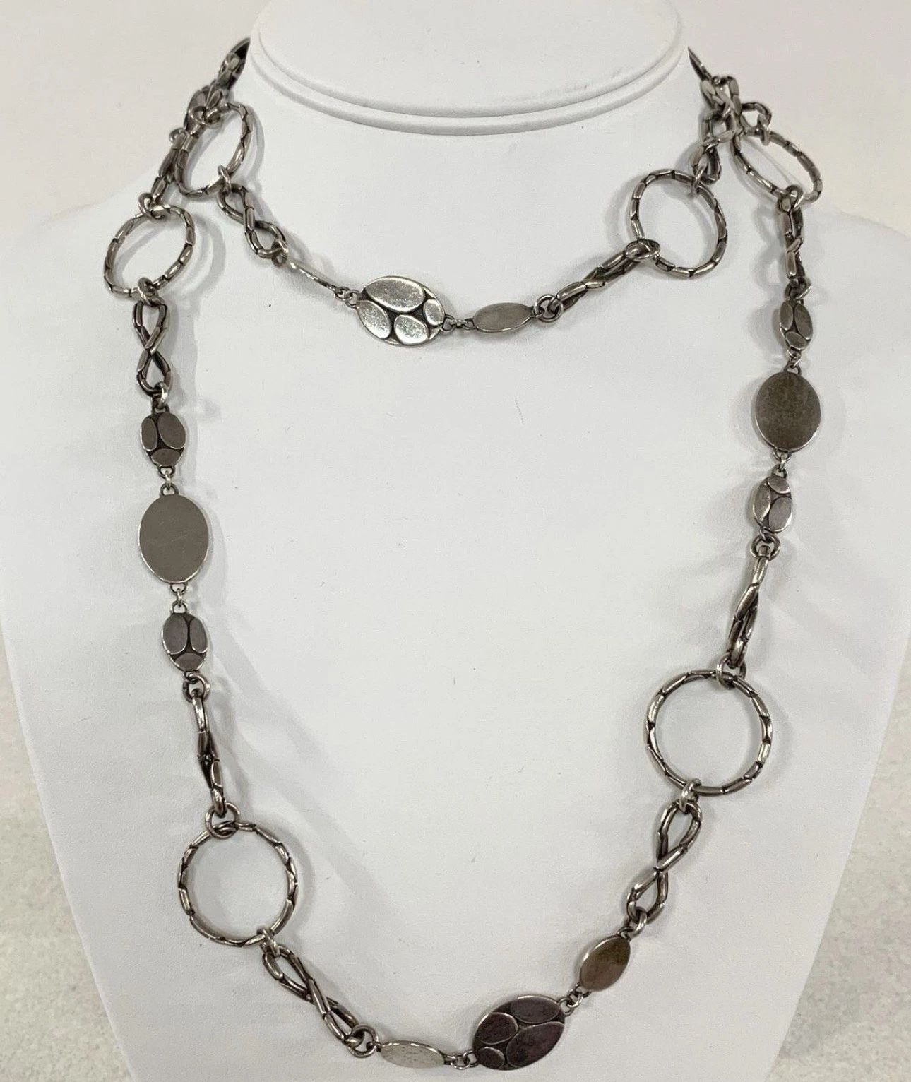 FREE SHIPPING! John Hardy 926 Silver Kali Menari Mixed Station Necklace 32" Lot#582