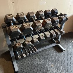 Dumbbell Weights with Rack